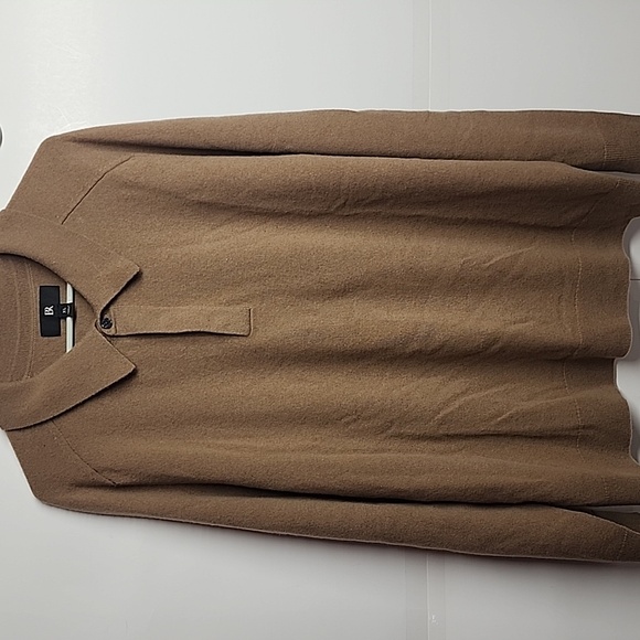 BR Banana Republic 100% Cashmere Brown Long Sleeve Sz XL Pullover Polo Sweater - Picture 7 of 7